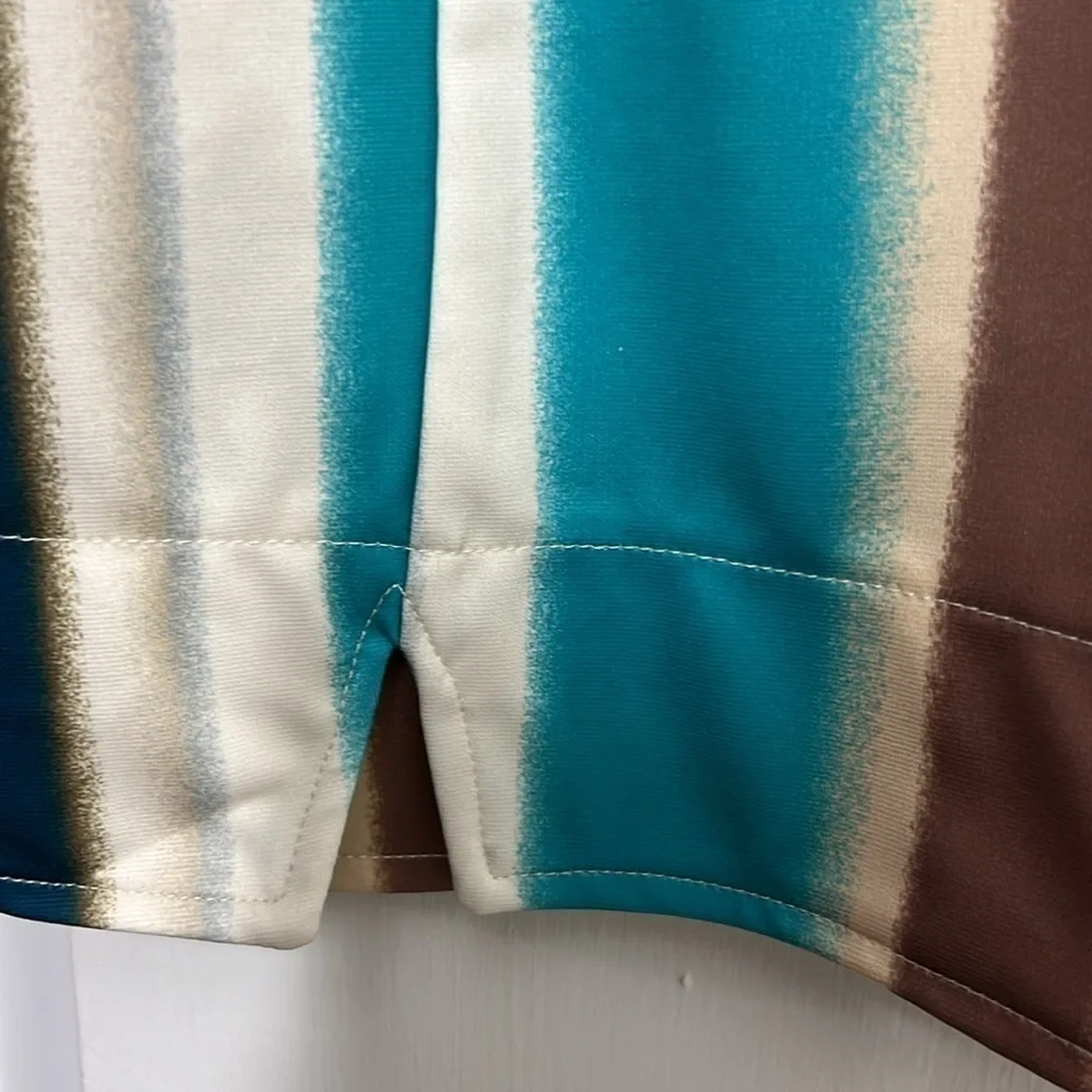 Coco + Jaimeson Striped Ponte Knit Double Slit Mini Elastic waistband, Sz S